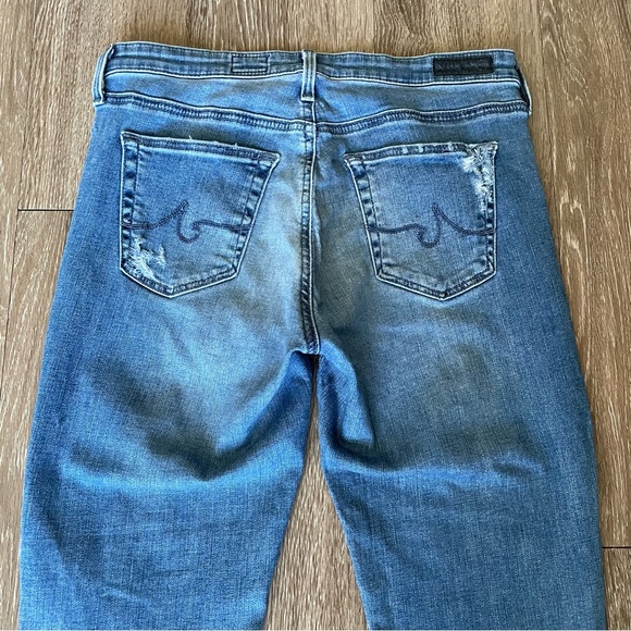 AG Adriano Goldschmied Legging Ankle Skinny Jeans Blue Destructed Distressed 28 - Picture 12 of 16